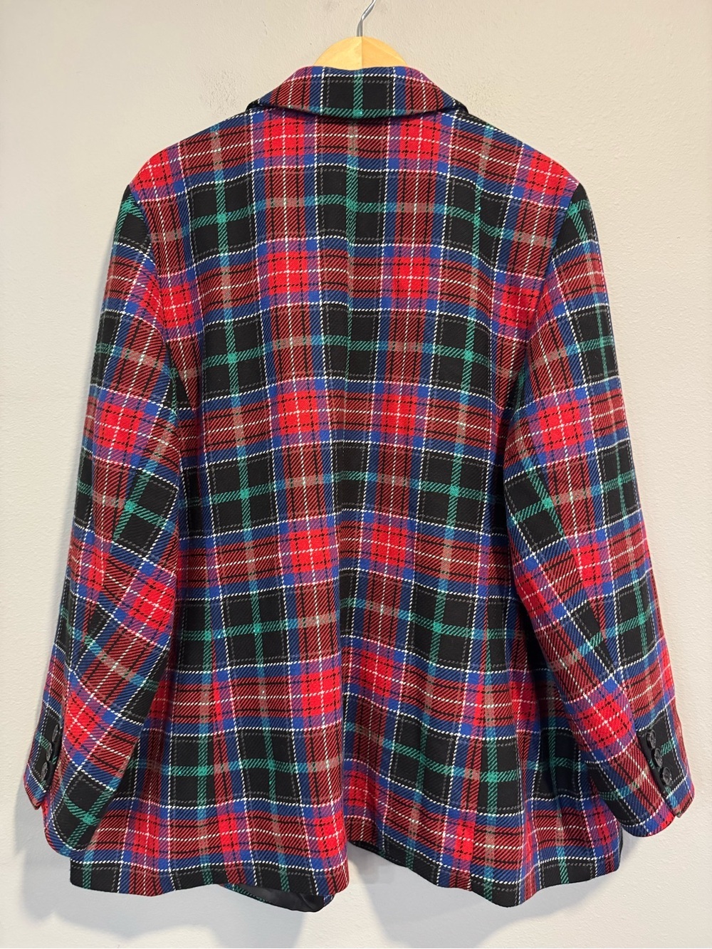 Talbots Tartan Log Fire Plaid Open Front Blazer 24W Holiday Heritage Preppy NEW - Picture 7 of 10